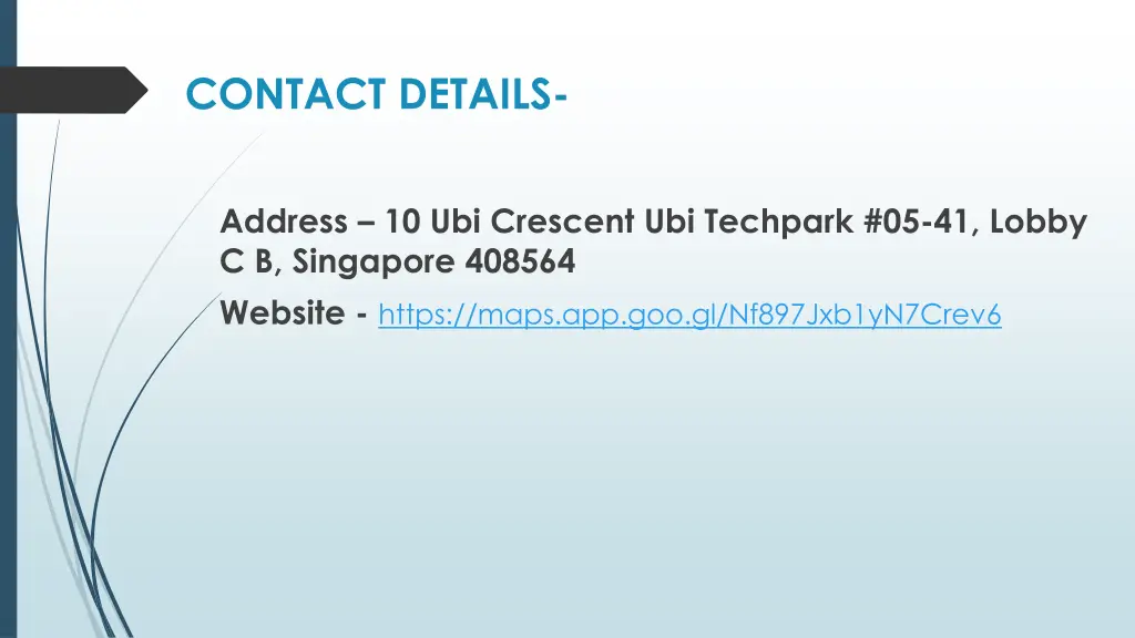 contact details