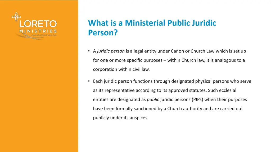 what is a ministerial public juridic person
