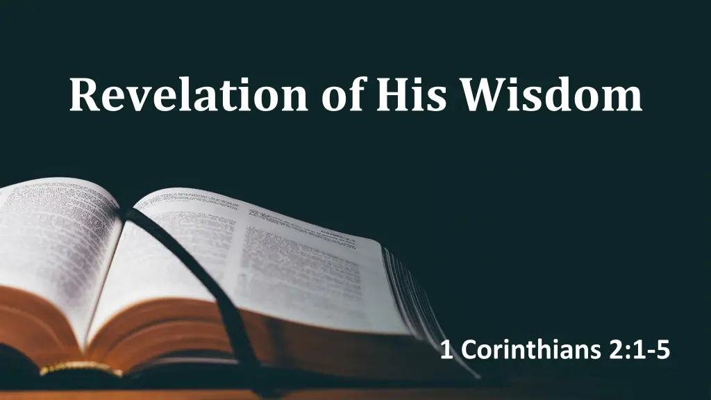 revelation of his wisdom