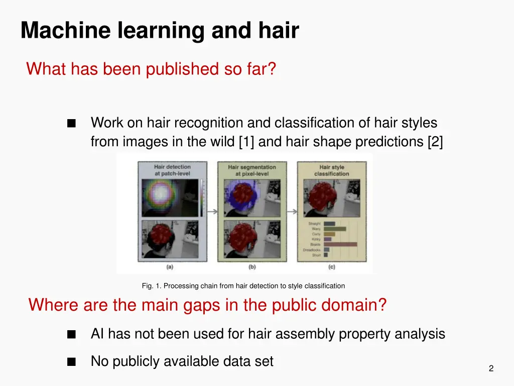 machine learning and hair