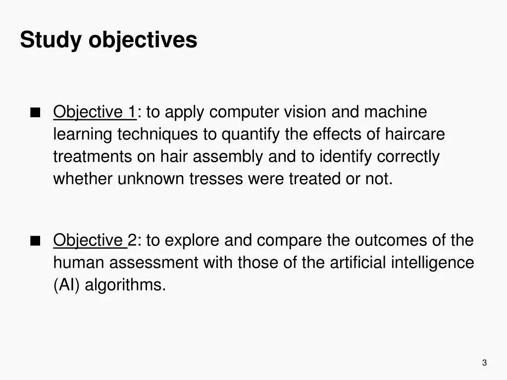 study objectives