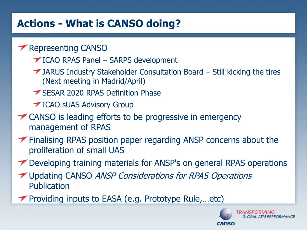actions what is canso doing