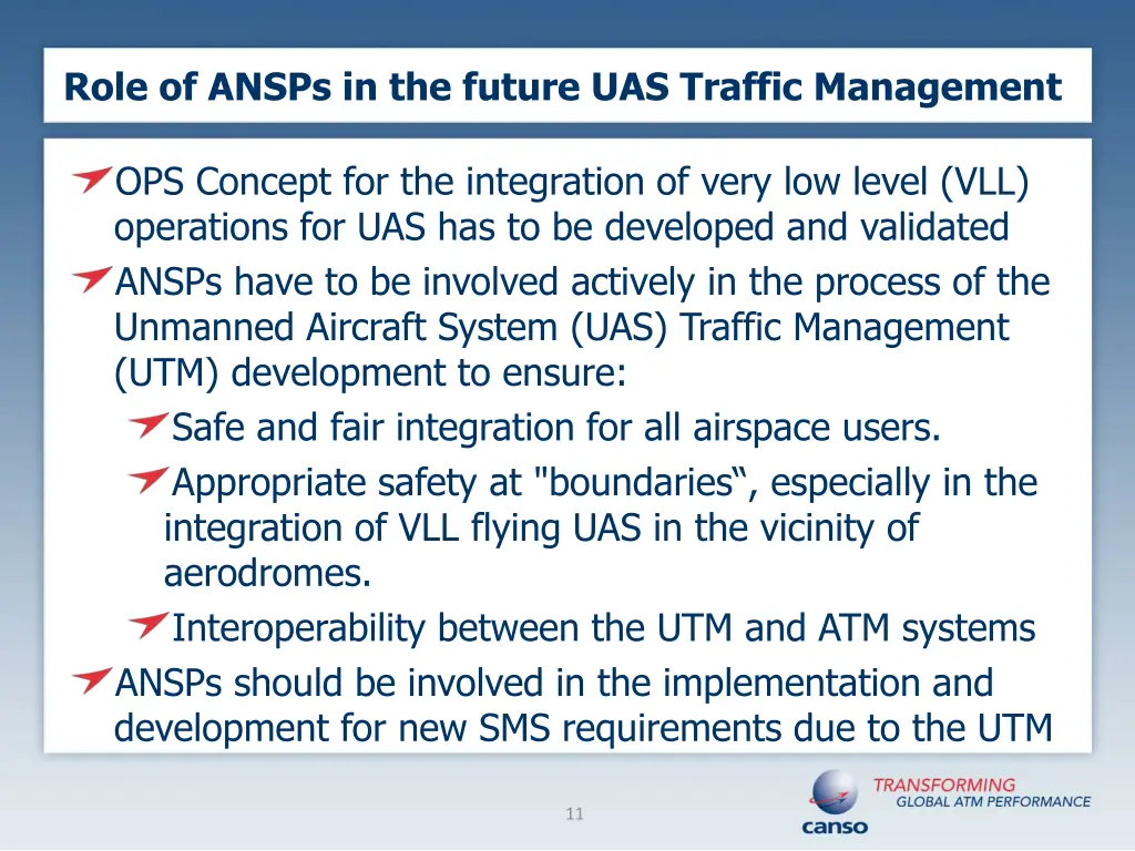 role of ansps in the future uas traffic management