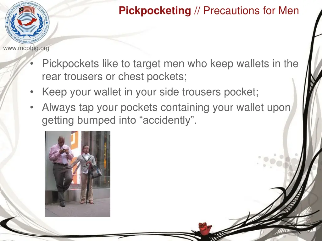 pickpocketing precautions for men
