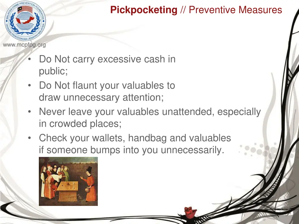 pickpocketing preventive measures