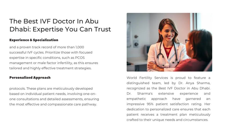the best ivf doctor in abu dhabi expertise