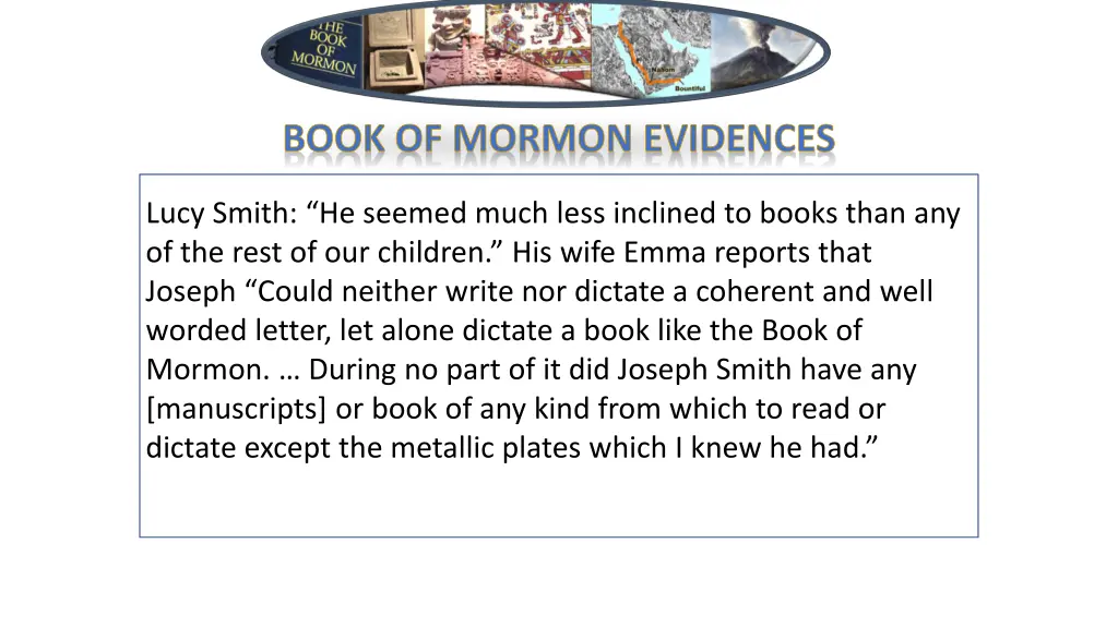 book of mormon evidences