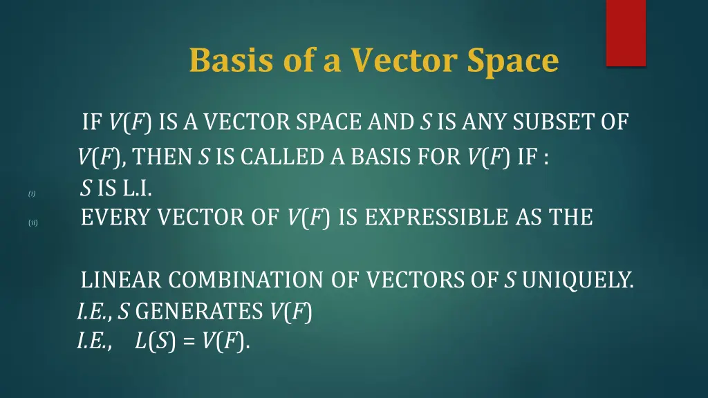 basis of a vector space