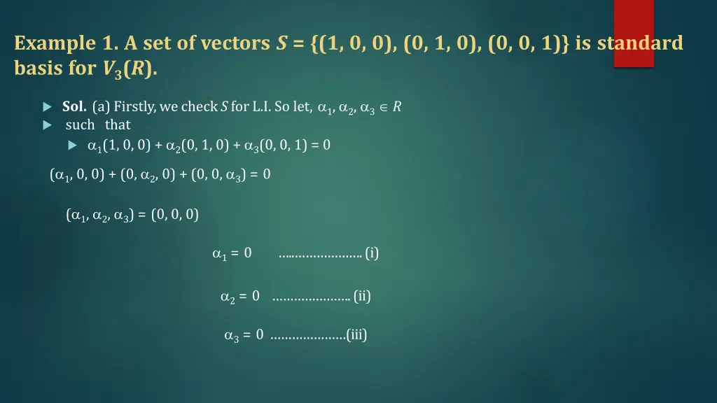 example 1 a set of vectors