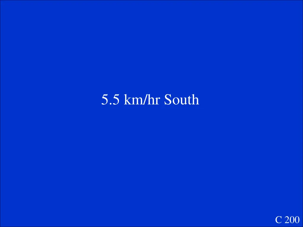 5 5 km hr south