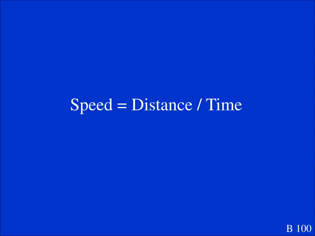 speed distance time