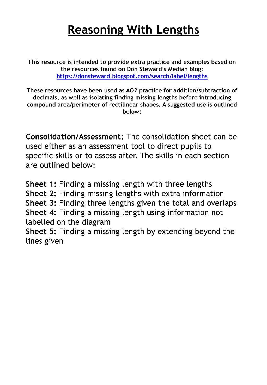 reasoning with lengths
