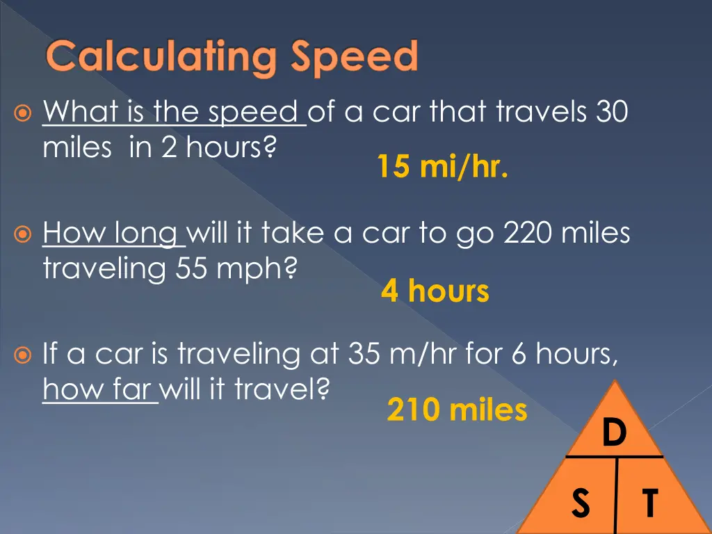 calculating speed