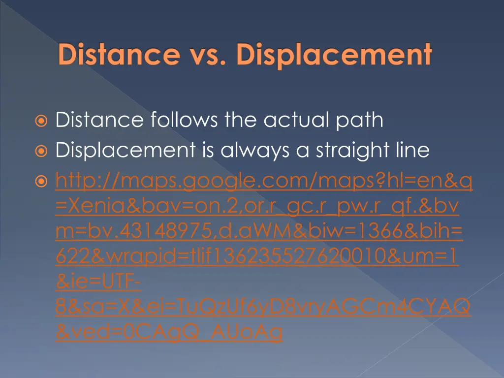 distance vs displacement