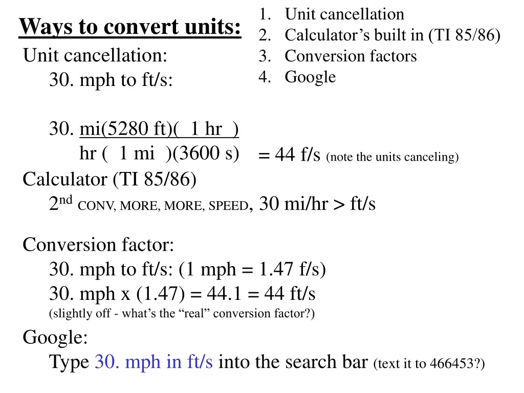 1 unit cancellation 2 calculator s built