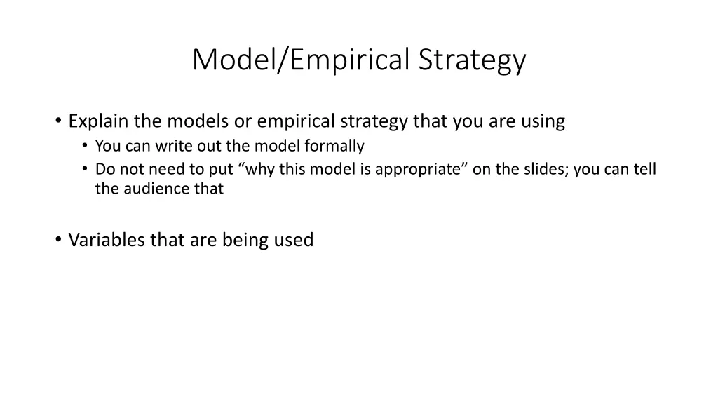 model empirical strategy