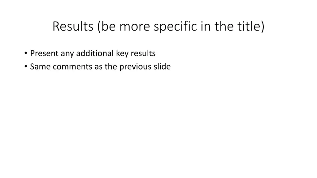results be more specific in the title 1