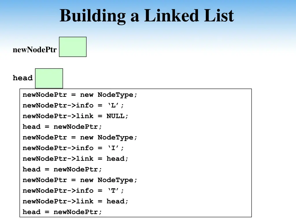 building a linked list 1