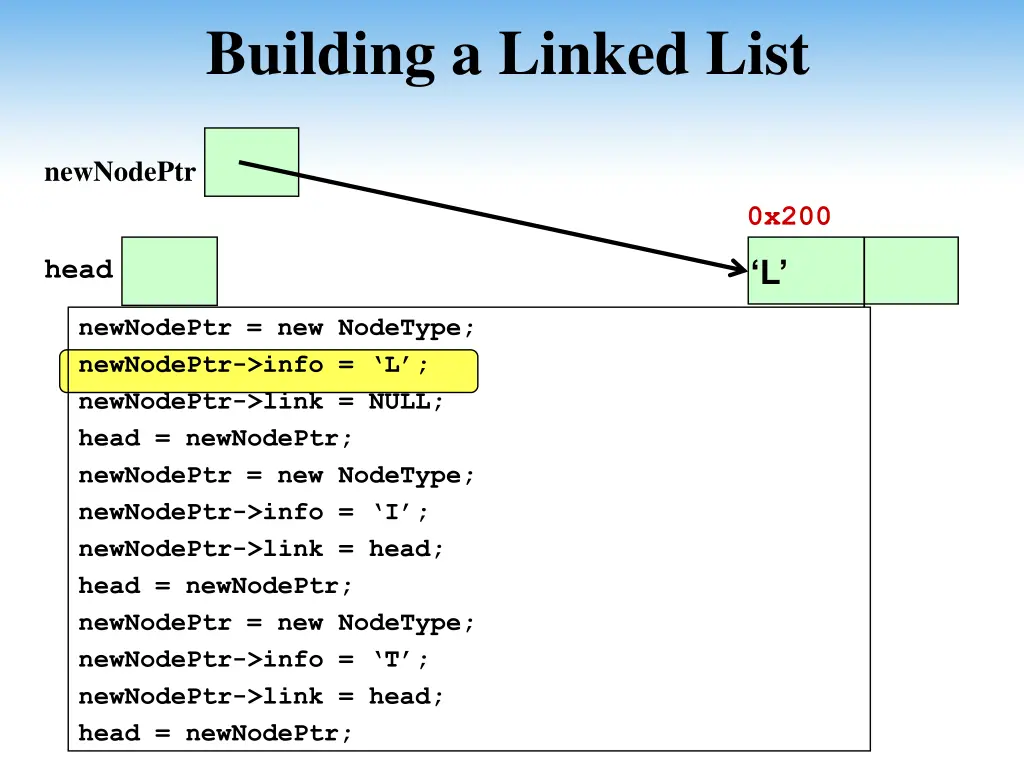 building a linked list 3