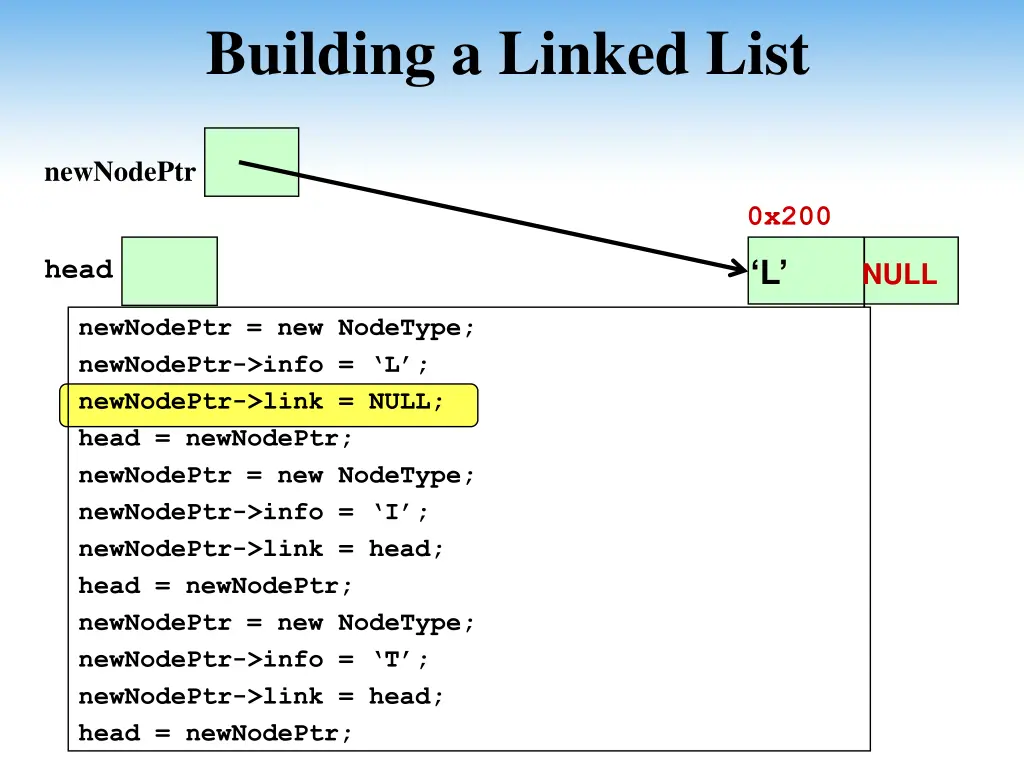 building a linked list 4