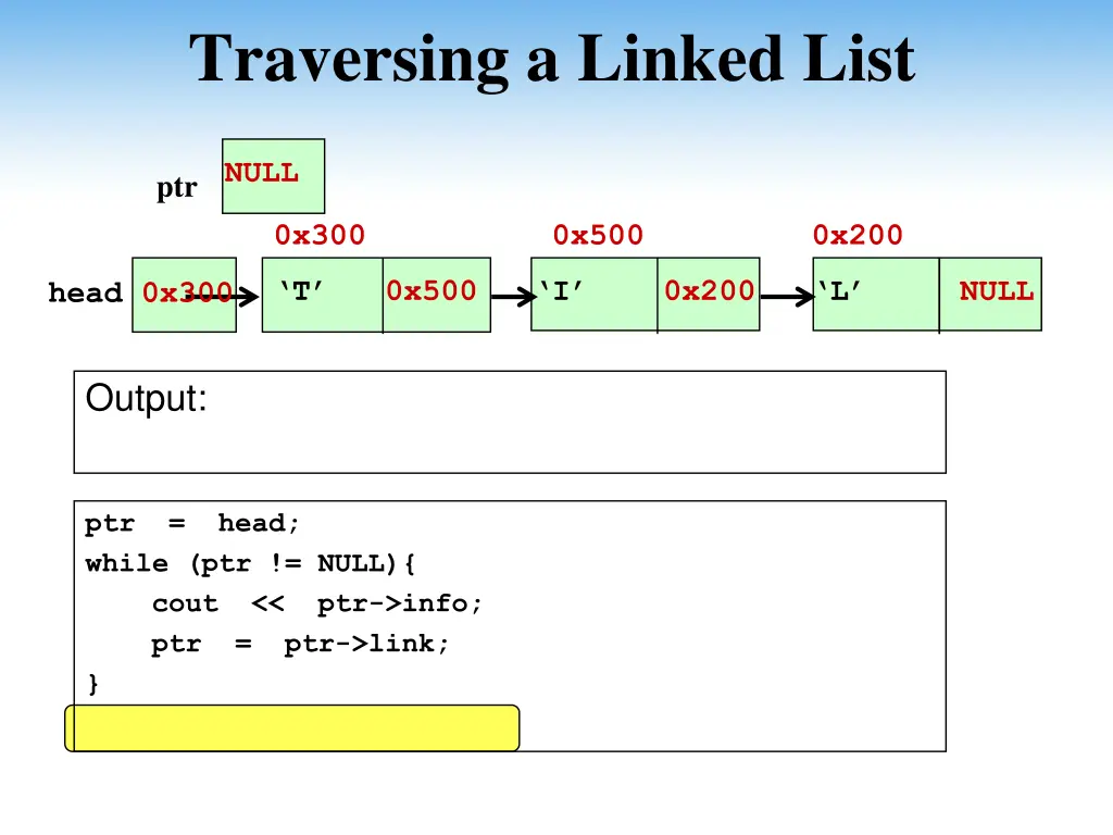 traversing a linked list 13