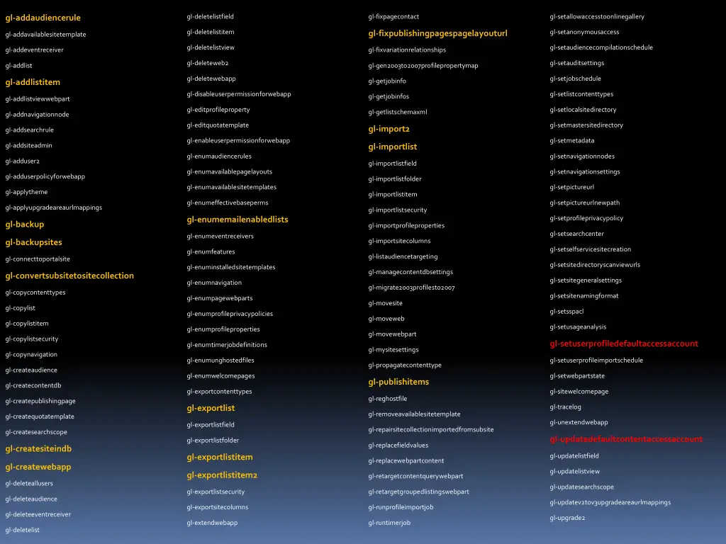 gl deletelistfield