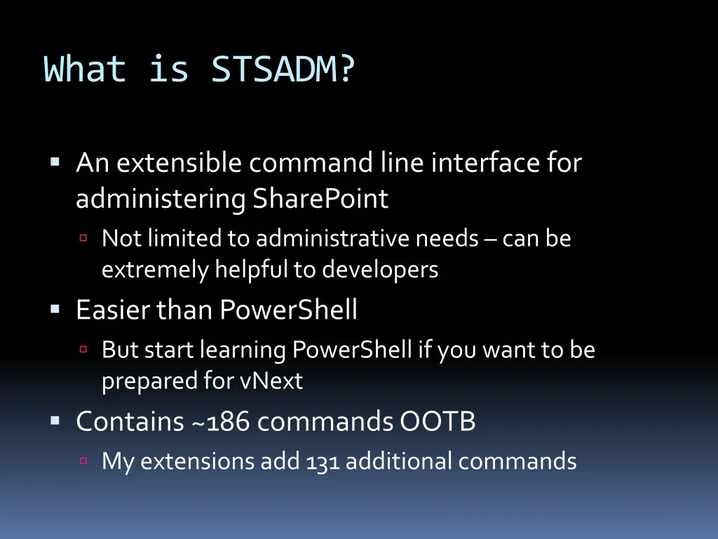 what is stsadm