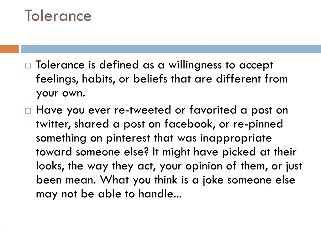 tolerance