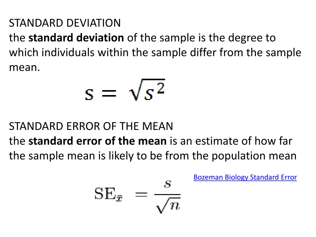 standard deviation the standard deviation