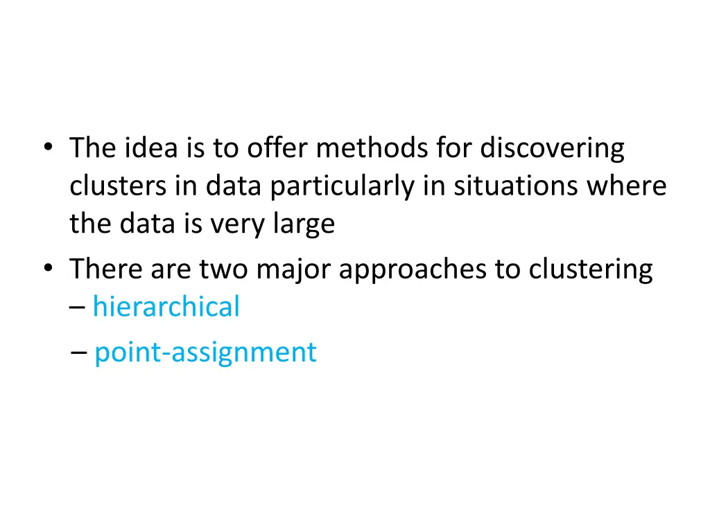 the idea is to offer methods for discovering
