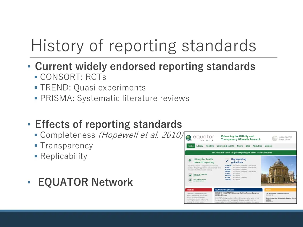 history of reporting standards