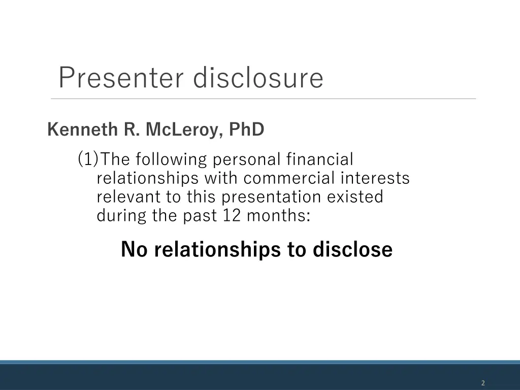 presenter disclosure