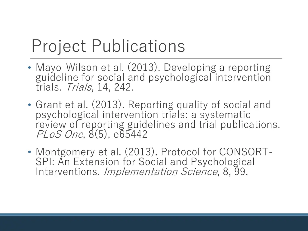 project publications