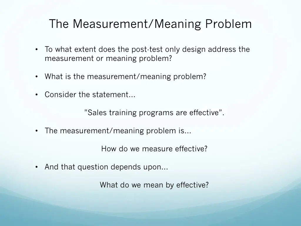 the measurement meaning problem