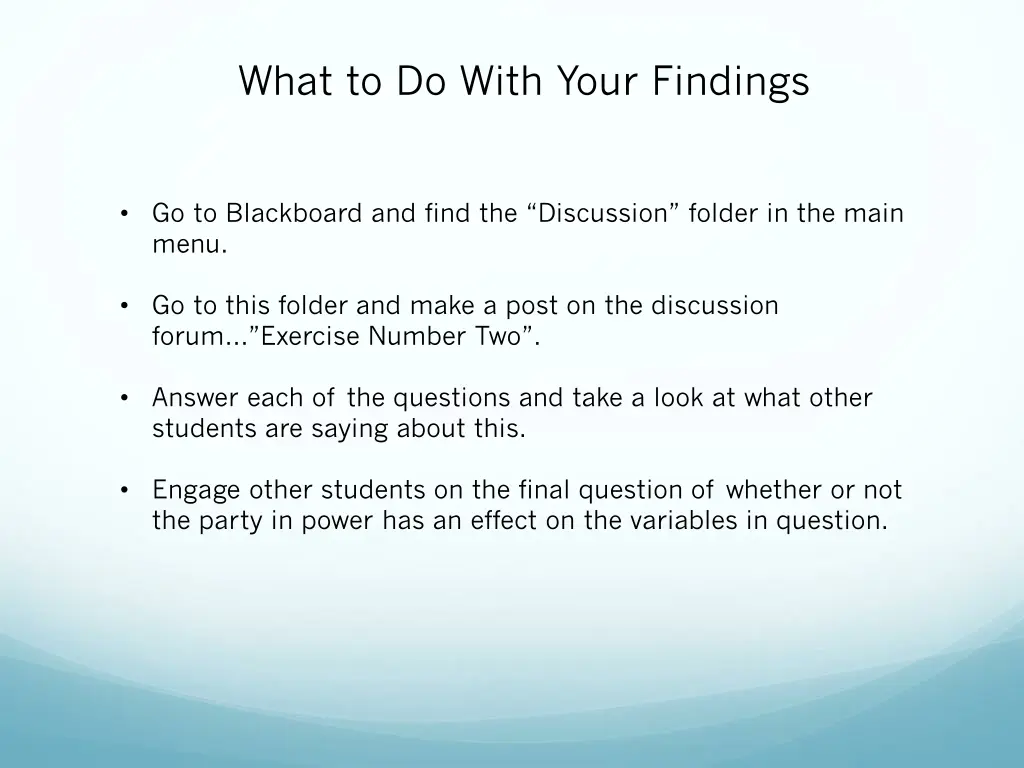 what to do with your findings