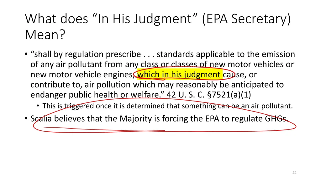 what does in his judgment epa secretary mean