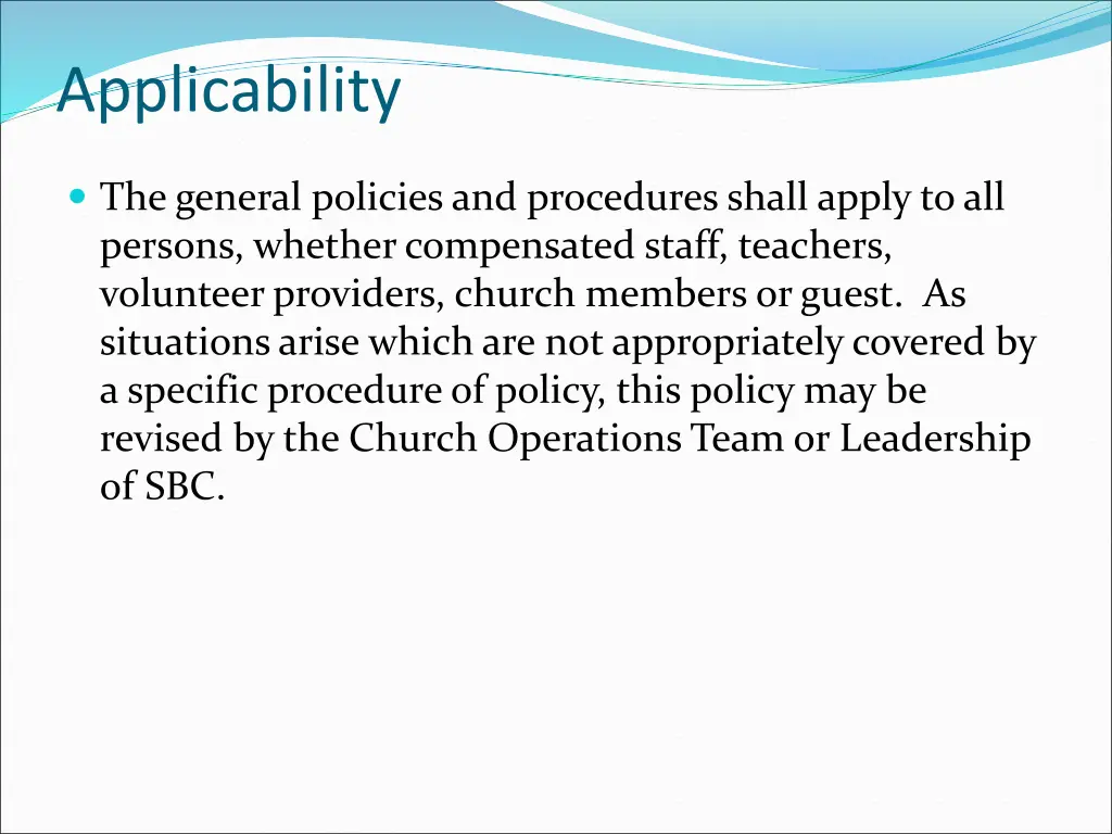 applicability