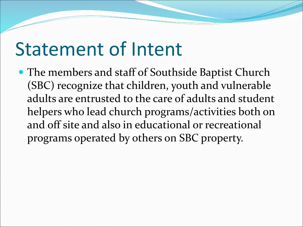 statement of intent