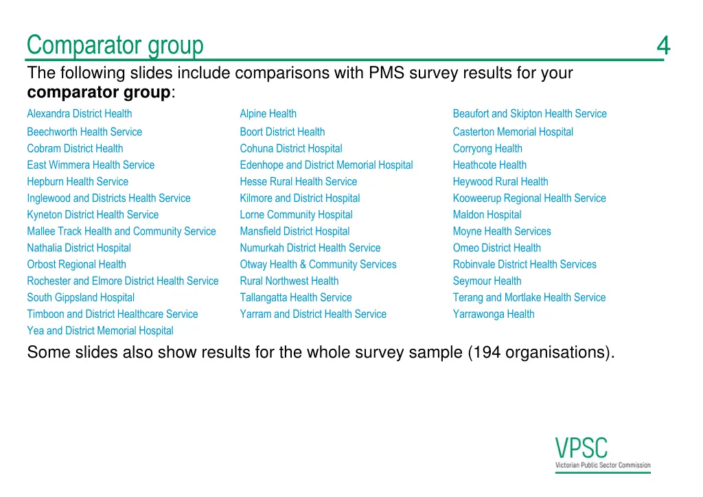 comparator group