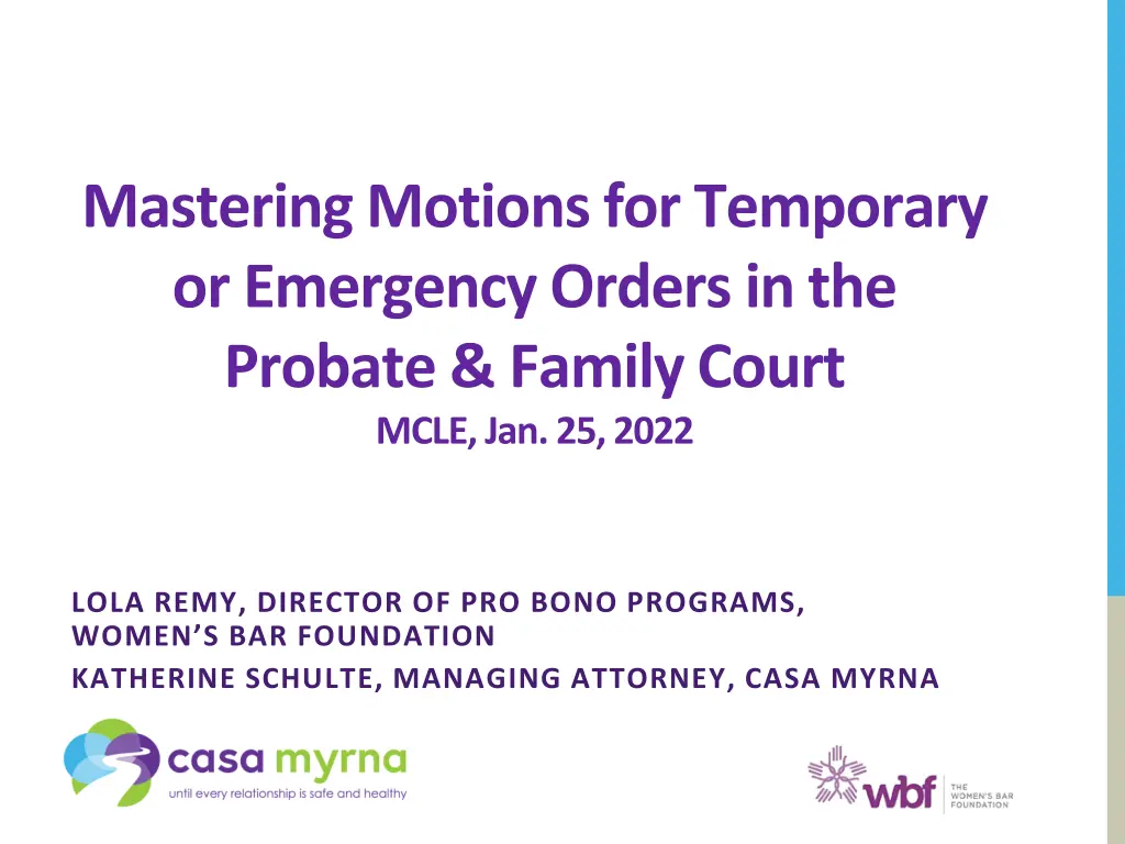 mastering motions for temporary or emergency