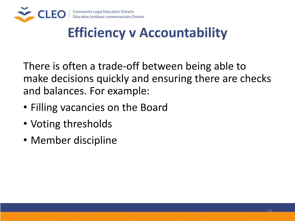 efficiency v accountability