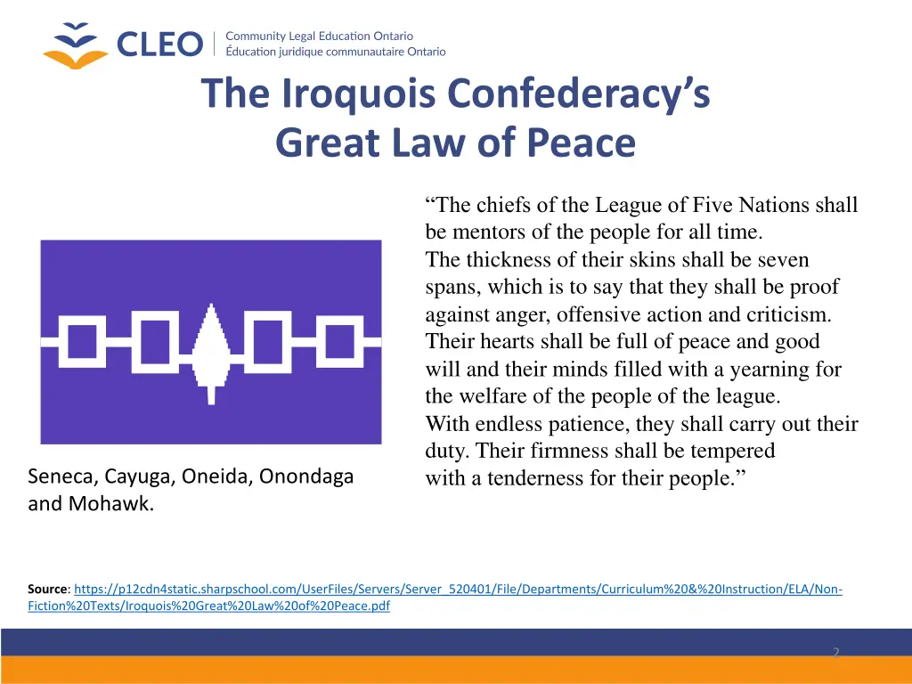 the iroquois confederacy s great law of peace