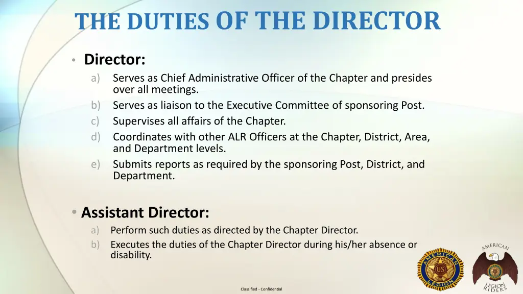 the duties of the director