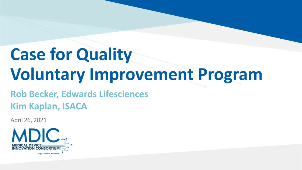 case for quality voluntary improvement program