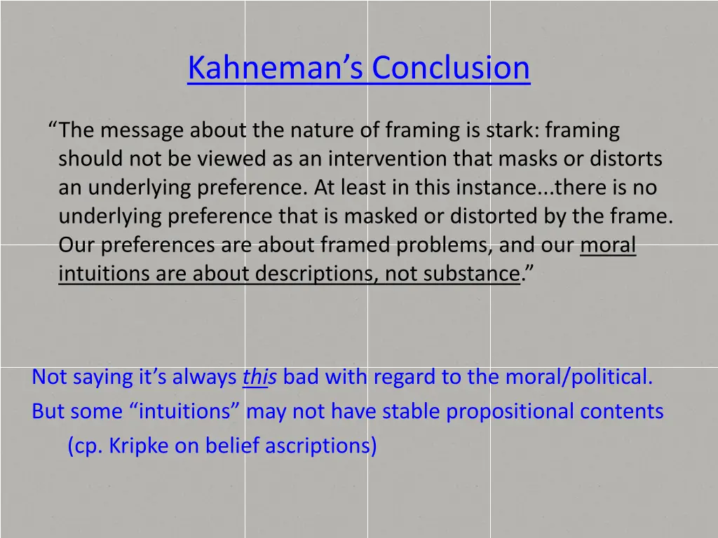 kahneman s conclusion