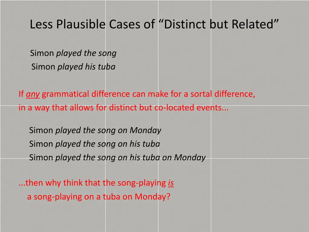 less plausible cases of distinct but related 1