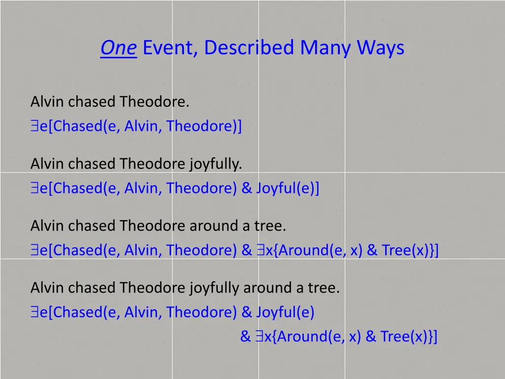 one event described many ways