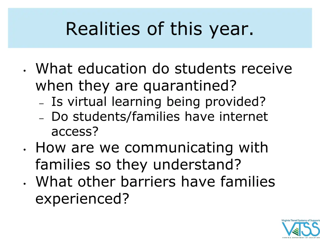 realities of this year