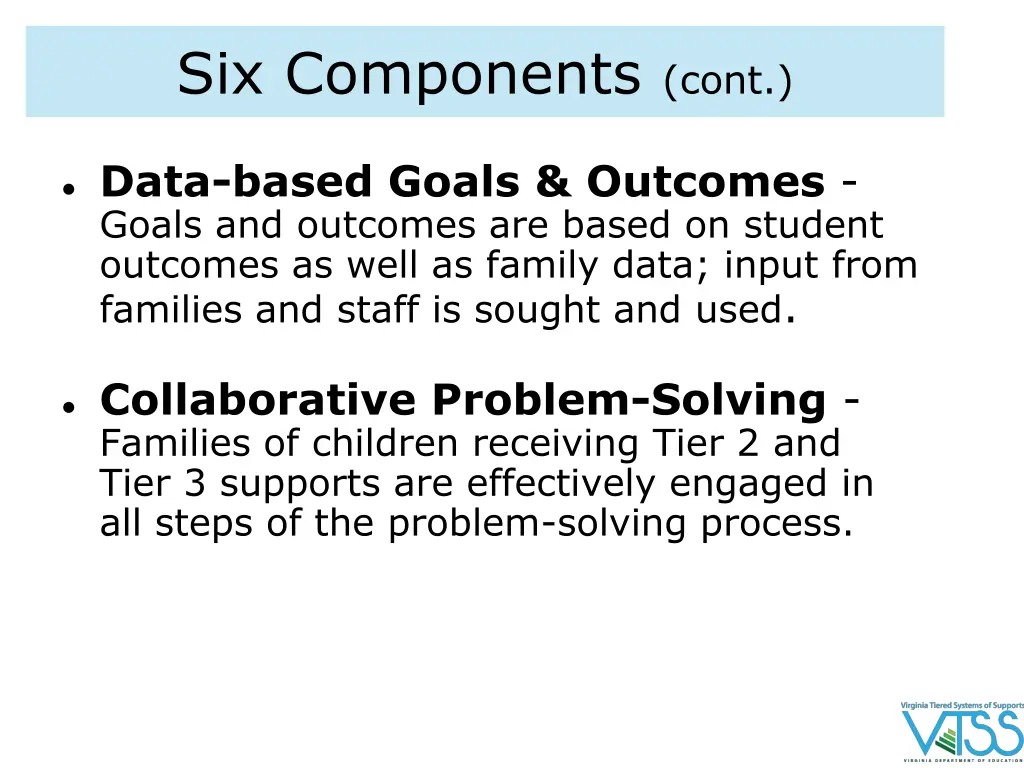 six components cont