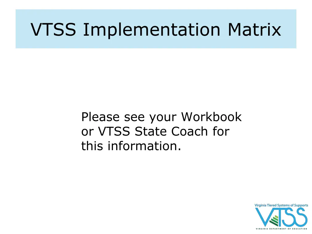 vtss implementation matrix